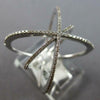 LARGE .30CT DIAMOND 14KT WHITE GOLD 3D MULTI ROW CRISS CROSS SNOWFLAKE LOVE RING