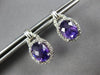 2.26CT DIAMOND & AAA AMETHYST 14KT WHITE GOLD 3D OVAL & ROUND HANGING EARRINGS