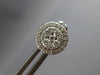 ESTATE .51CT DIAMOND 14KT WHITE GOLD 3D CLASSIC CLUSTER FLOWER STUD EARRINGS