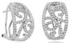 WIDE .78CT DIAMOND 14KT WHITE GOLD 3D ROUND OPEN FILIGREE FUN HANGING EARRINGS