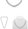 ESTATE 4.03CT DIAMOND 14KT WHITE GOLD BY THE YARD OPEN CUBAN LINK LOVE NECKLACE