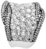 LARGE 4.46CT WHITE & ROSE CUT DIAMOND 18KT WHITE GOLD MULTI ROW ANNIVERSARY RING