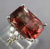 EXTRA LARGE 6.50CT DIAMOND & AAA PINK TOURMALINE 14KT WHITE GOLD ENGAGEMENT RING