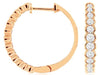 1.0CT DIAMOND 14KT ROSE GOLD SEMI BEZEL GRADUATING HUGGIE HOOP HANGING EARRINGS