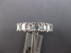 LARGE 5.11CT DIAMOND 18KT WHITE GOLD EMERALD CUT SHARED PRONG ANNIVERSARY RING
