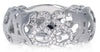 WIDE .16CT DIAMOND 18KT WHITE GOLD DOUBLE INFINITY LOVE WEDDING ANNIVERSARY RING