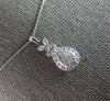 .29CT DIAMOND 14KT WHITE GOLD CLASSIC CLUSTER TEAR DROP FLOWER FLOATING PENDANT