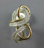 EXTRA LARGE 1.26CT DIAMOND 14KT 2 TONE GOLD 3D MULTI ROW LOVE KNOT FUN RING