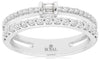 .50CT DIAMOND 14KT WHITE GOLD 3D ROUND & BAGUETTE ENGANGEMENT WEDDING RING SET