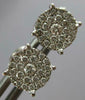 ESTATE LARGE .97CT DIAMOND 14K WHITE GOLD CLASSIC CLUSTER FILIGREE STUD EARRINGS