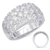 LARGE 3.32CT DIAMOND 14KT WHITE GOLD 3D MULTI ROW SEMI ETERNITY ANNIVERSARY RING