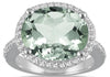 8.30CT DIAMOND & AAA GREEN AMETHYST 14K WHITE GOLD CLASSIC OVAL & ROUND FUN RING