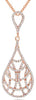 .50CT DIAMOND 14KT ROSE GOLD DOUBLE TEAR DROP CRISS CROSS LOVE FLOATING PENDANT