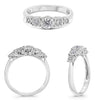 .36CT DIAMOND 14KT WHITE GOLD ROUND 5 STONE GRADUATING FILIGREE ANNIVERSARY RING
