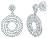 .99CT DIAMOND 14KT WHITE GOLD 3D CLASSIC MULTI CIRCULAR FLOWER HANGING EARRINGS