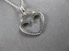 ESTATE .10CT DIAMOND 14KT WHITE GOLD 3D CLASSIC OPEN HEART LOVE FLOATING PENDANT