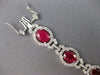 LARGE & LONG 24.55CT DIAMOND & AAA RUBY 14KT WHITE GOLD OVAL & ROUND 3D BRACELET