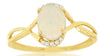 ESTATE .94CT DIAMOND & AAA OPAL 14KT YELLOW GOLD OVAL & ROUND INFINITY LOVE RING