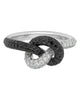 .98CT WHITE & BLACK DIAMOND 18KT WHITE & BLACK GOLD CLASSIC LOVE KNOT FUN RING