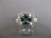 2.37CT DIAMOND & AAA AQUAMARINE 14KT WHITE GOLD CUSHION & ROUND ENGAGEMENT RING