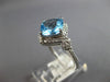 3.6CT DIAMOND & AAA BLUE TOPAZ 14KT WHITE GOLD 3D FILIGREE HALO ENGAGEMENT RING