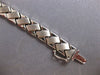 ESTATE 14KT WHITE GOLD 3D CLASSIC MATTE & SHINY CRISS CROSS FUN BRACELET