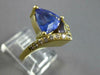 LARGE 3.30CT DIAMOND & AAA TANZANITE 18KT YELLOW GOLD TRILLION CROWN RING #27547