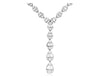 2.80CT DIAMOND 14KT WHITE GOLD 3D ROUND & BAGUETTE JOURNEY LARIAT LOVE NECKLACE