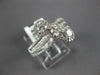 1.09CT DIAMOND 14KT WHITE GOLD 3D ROUND FLOWER DIAGONAL PAST PRESENT FUTURE RING