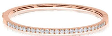 2.05CT DIAMOND 18K ROSE GOLD 3D ROUND CLASSIC SEMI ETERNITY CUFF BANGLE BRACELET