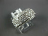 WIDE 1.75CT DIAMOND 18KT WHITE GOLD 3D ROUND MULTI ROW CLASSIC ANNIVERSARY RING