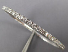 3CT DIAMOND 14K WHITE GOLD 3D CLASSIC 3MM SEMI ETERNITY FLEXIBLE BANGLE BRACELET