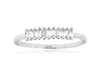 ESTATE .16CT DIAMOND 14K WHITE GOLD 3D BAGUETTE CLASSIC PRONG ANNIVERSARY RING