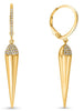 .27CT DIAMOND 14K YELLOW GOLD ELONGATED TEAR DROP FUN LEVERBACK HANGING EARRINGS