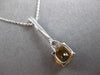 1.04CT DIAMOND & AAA CITRINE 14KT WHITE GOLD 3D CUSHION & ROUND FLOATING PENDANT