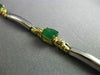 ESTATE 2.30CT DIAMOND & AAA EMERALD 14K TWO TONE GOLD 3D 3 STONE TENNIS BRACELET