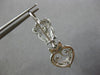 LARGE .60CT DIAMOND 14KT WHITE GOLD 3D HEART FILIGREE LEVERBACK HANGING EARRINGS
