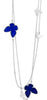 LONG .01CT DIAMOND & AAA LAPIS 18KT WHITE GOLD 3D BUTTERFLY BY THE YARD NECKLACE