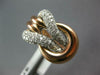 LARGE .84CT DIAMOND 14KT WHITE & ROSE GOLD CLASSIC MULTI ROW LOVE KNOT FUN RING