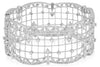 LARGE 1.5CT DIAMOND 18K WHITE GOLD MULTI LEAF OPEN FILIGREE CUFF BANGLE BRACELET