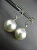 ESTATE .17CT DIAMOND & AAA SOUTH SEA PEARL 14KT WHITE GOLD TEAR HANGING EARRINGS