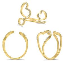 ESTATE .16CT DIAMOND 14KT YELLOW GOLD 3D CLASSIC DOUBLE FLOWER TENSION FUN RING