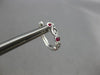 .23CT DIAMOND & AAA RUBY 14K WHITE GOLD 3D INFINITY HUGGIE HOOP HANGING EARRINGS