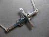 ESTATE .13CT DIAMOND 14KT WHITE GOLD 3D CLASSIC INFINITY CROSS FUN NECKLACE