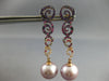 LARGE 1.38CT DIAMOND & AAA MULTI GEM & SOUTH SEA PEARL 18K ROSE GOLD 3D EARRINGS