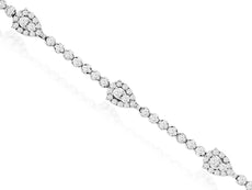 2.50CT DIAMOND 14KT WHITE GOLD 3D ROUND PEAR SHAPE BY THE YARD TENNIS BRACELET