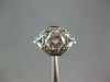 LARGE .97CT DIAMOND & AAA SAPPHIRE 18K WHITE GOLD ART DECO ENGAGEMENT RING 27238