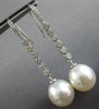 ESTATE LARGE. 35CT DIAMOND & AAA SOUTH SEA PEARL 18K WHITE GOLD ETOILE HANGING EARRINGS