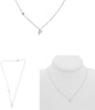 .09CT DIAMOND 14KT WHITE GOLD ROUND INITIAL F SOLITAIRE BY THE YARD FUN NECKLACE