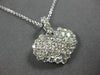 ESTATE 1.37CT DIAMOND 14KT WHITE GOLD 3D HEART SHAPE PUFF LOVE FLOATING PENDANT